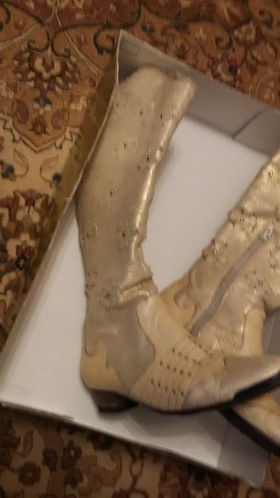 Сапоги кожа светлые  ( Доставка)