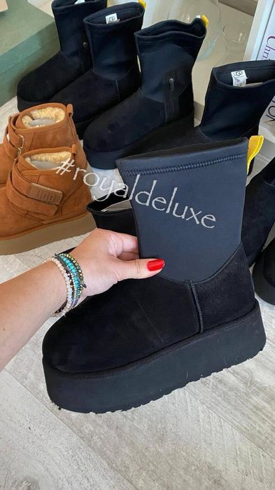 UGG dama piele și blană naturala