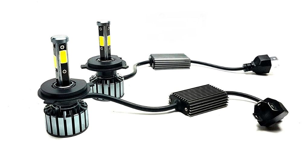 Set 2 LED becuri far H4 cu ventilator, 2 x 55W, 4000lm, 9V-32V