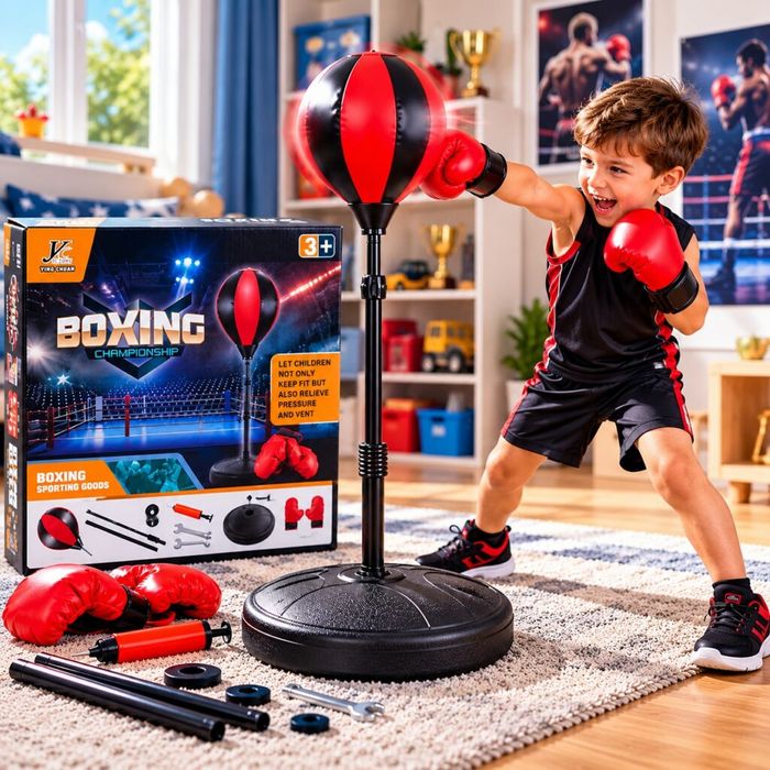 Детски боксов комплект Boxing Championship с боксова круша на стойка,