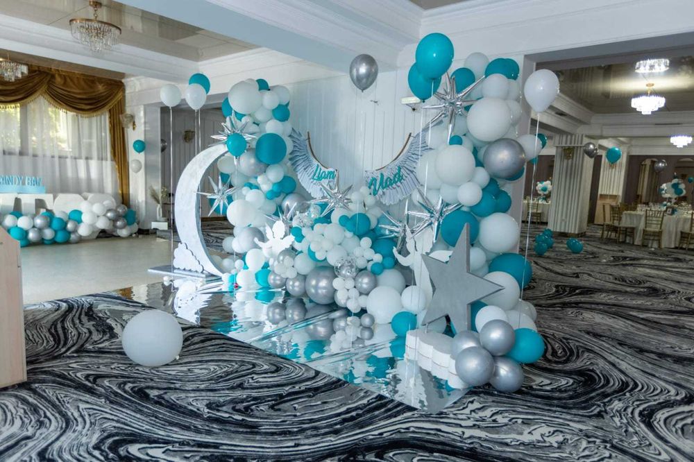 Aranjament baloane/ cristelnita decor, arcada baloane