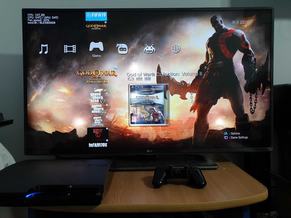 PS3 modat CFW 500 GB + 60 jocuri (GTA V, Red Dead, God of War, NFS)