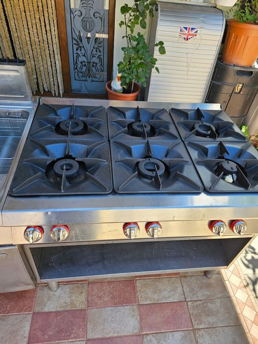Linie Profesională inox   Gaz Angelo po ;Aragaz,friteuza,plită fry top