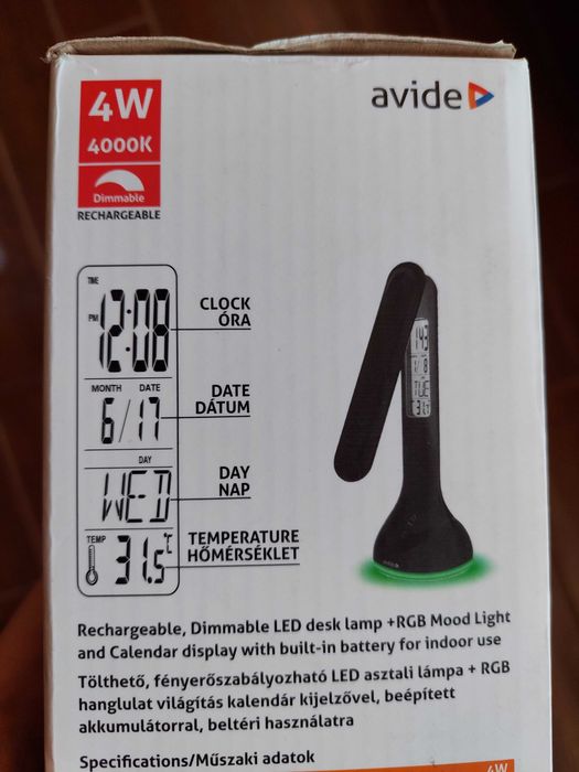 Lampa de birou Avide LED RGB Mood Light 4W culoare neagra
