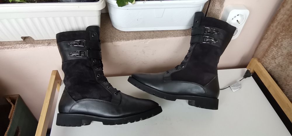 Ботуши Hogl 40.5н.Естествен велур и кожс