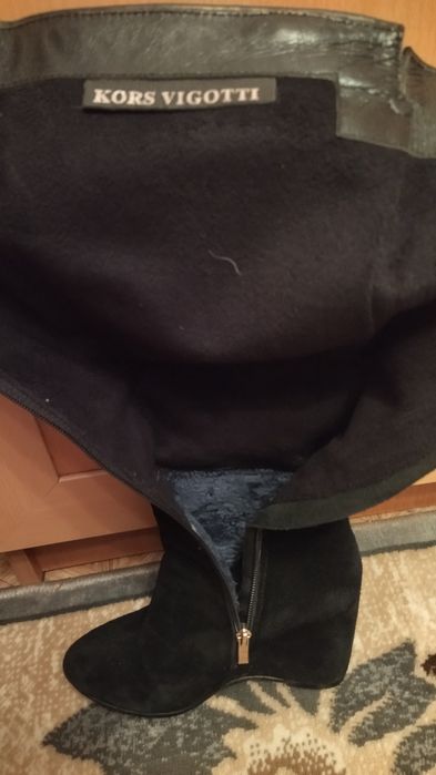 Замшевые сапоги зимние