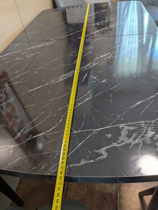 Masa din marmura pentru dining living cu 6 scaune