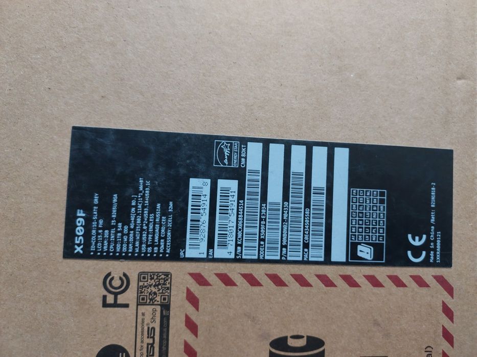 Asus X509F/i5 8265U/nVidea MX110/8gb/256gb