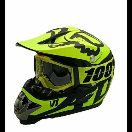 Каска Крос/Атв/Мотор FOX с Очила 100%