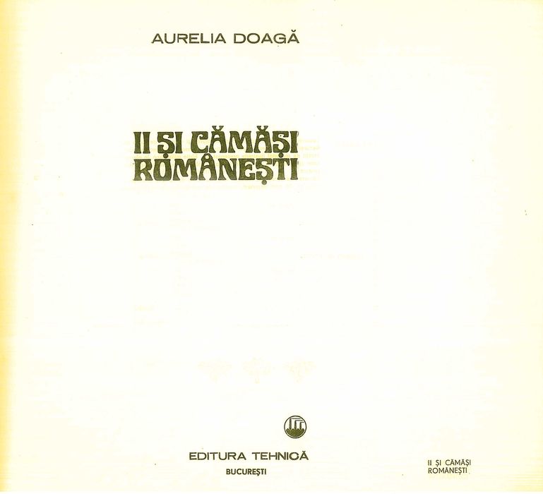 Carte Ii și Cămăși Românești ediția 1981 (Aurelia Doagă)
