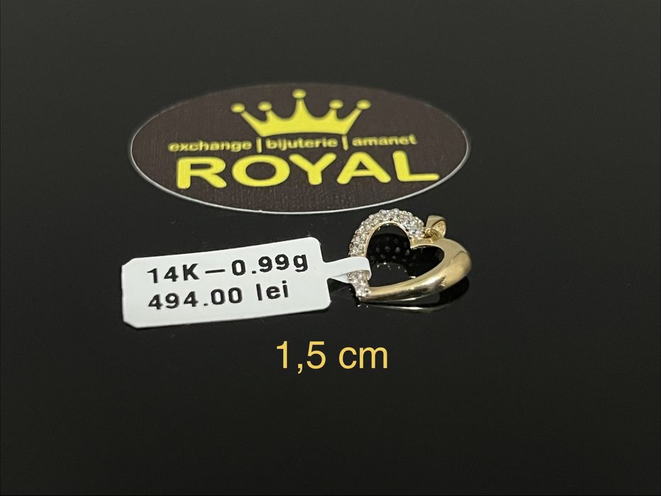 Bijuteria Royal CB : Pandantiv inima aur 14K 0,99 grame