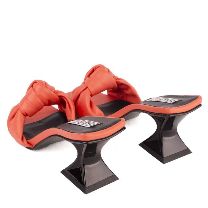 Дамски чехли, оранжеви, 39 р-р, естествена кожа, Daris