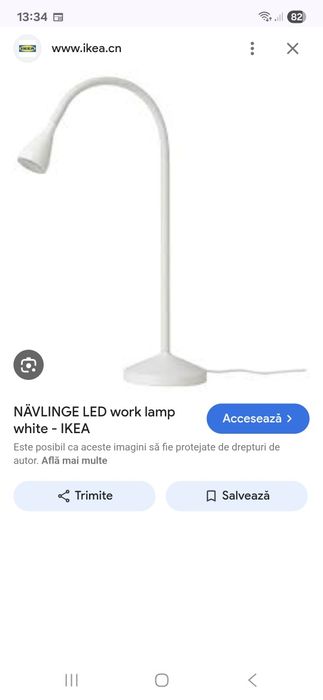 Lampa alba de birou Ikea Navlinge