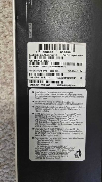 Vând ceas inteligent Samsung Galaxy Watch3, 45 mm, varianta LTE cu eSIM (model SM-R845F), culoare Mystic Black