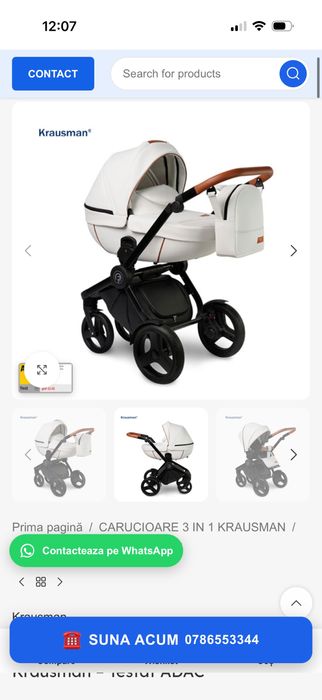 Carucior 3 in 1 Topaz Lux White – Krausman – Testat ADAC