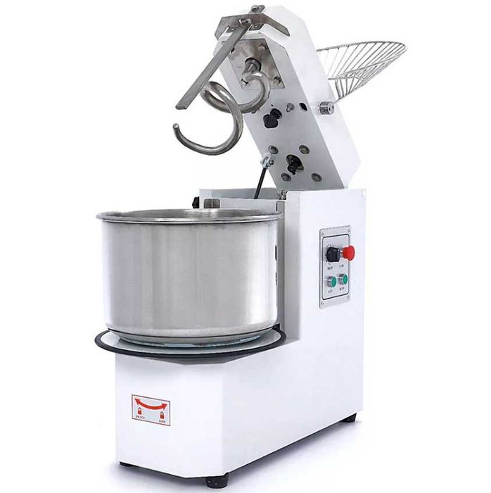 Malaxor Aluat 30 L - 12 kg Aluat, 2 viteze, bol detașabil, Alb,timer