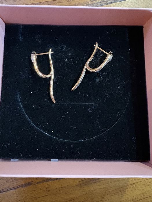 Златисти обеци змии +златиста гривна змия