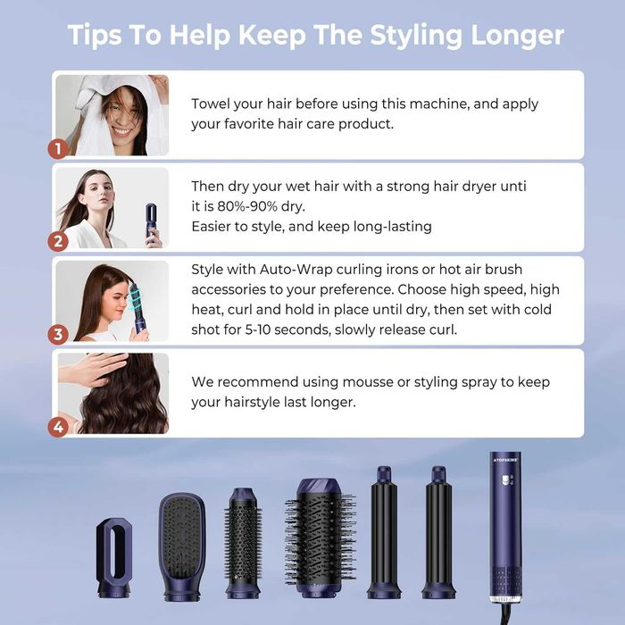 Atopskins Air Styler 6-в-1 стилизатор за коса с кръгла четка 1
