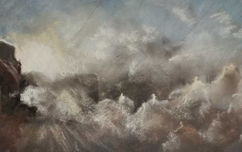 Акварел и сух пастел, с подпис от художника