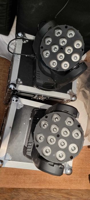 Moving head 7 R mini 230 w cu case individual, moving head MINI LED BEAM RGB 12* 12 W, led par 64 RGB argintiu