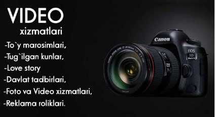 Arzon narxlarda video va fotosyomka xizmatlari. To'y Qiz yig'in raddom
