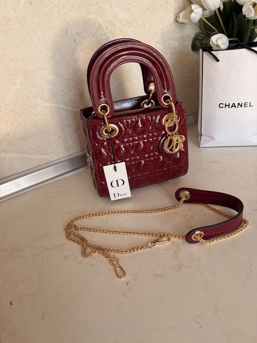 Дамска чанта Lady Dior mini cherry red
