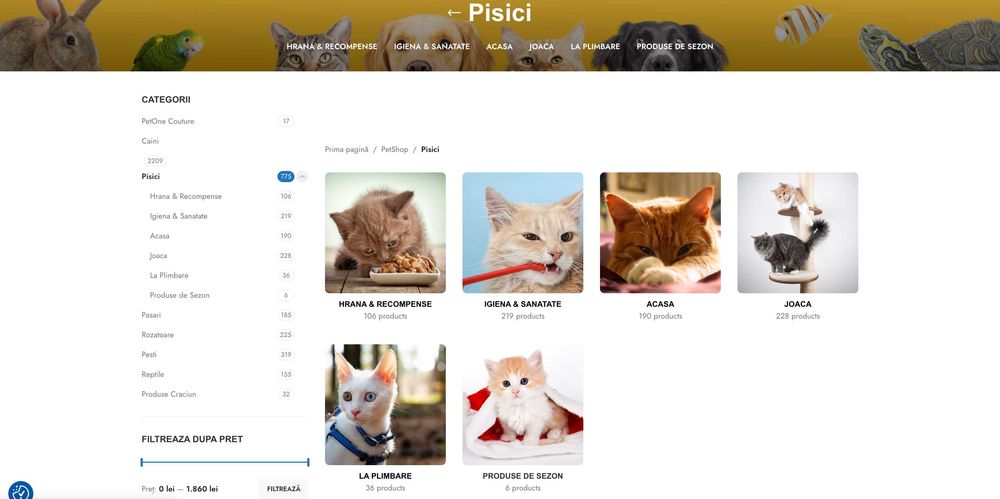 Vand Magazin Online Animale, Petshop fara stocuri, Automatizat 100%