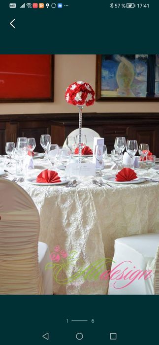 Decoratiuni nunti: fete masa, stalpi, huse, copacei, farfurii, etc