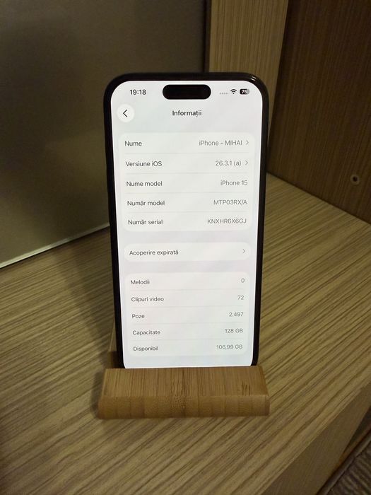 Iphone 15, black, 90% bateria. Impecabil.