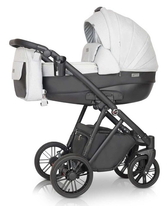 Коляска универсальная 3 в 1 Verdi Melbu б/у, цвет серый с чёрным