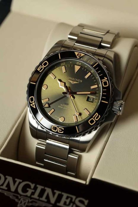 Ceas Longines HydroConquest GMT (L3.790.4.06.6) - Bratara originala metal + bratara rubber originala extra (cutie, acte, garantie)