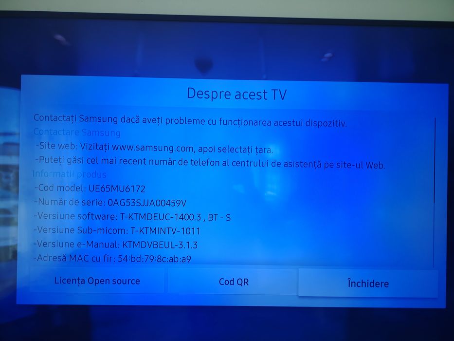 TV Samsung LED  163 cm UHD 4K