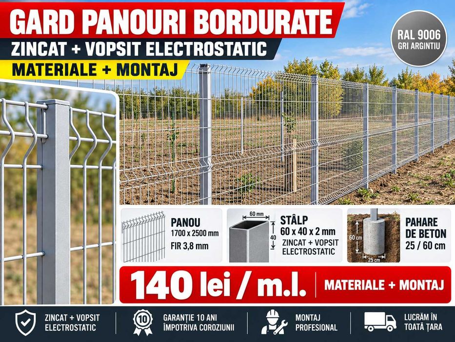 Gard din plasa 5mm / 4.2mm / 3.8 mm /  instalare gard /  montaj gard