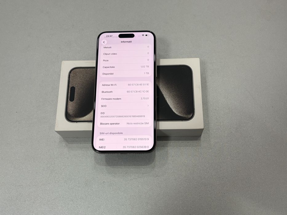 Iphone 15 Pro Max, 1TB, Natural Titanium
