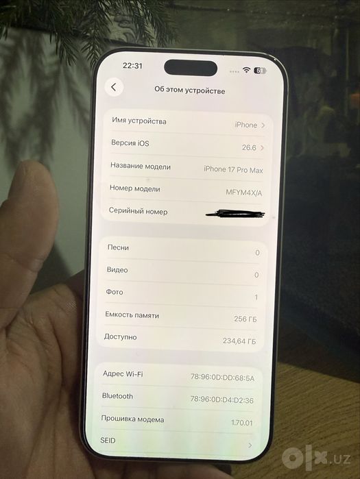 iPhone 17 promax Silver 256GB Sim-Esim