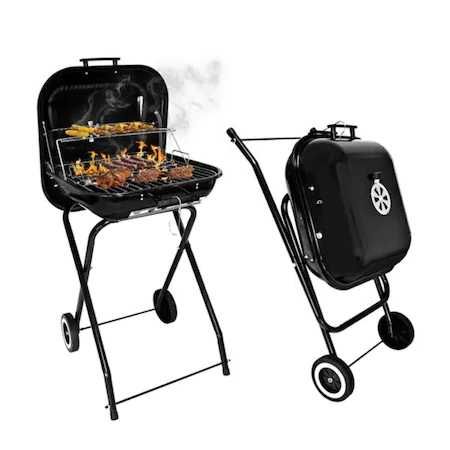 Gratar pliabil cu roti si capac