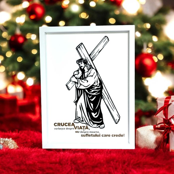 Tablou Volumetric cu Iisus purtând crucea