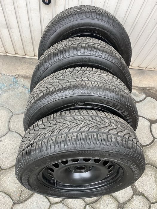 Jante otel 5x112mm, anvelope iarna 215/65 R16 VW Tiguan, Audi Q3, Seat