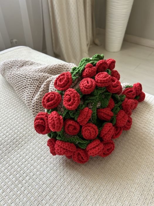 Плед букет ручной работы