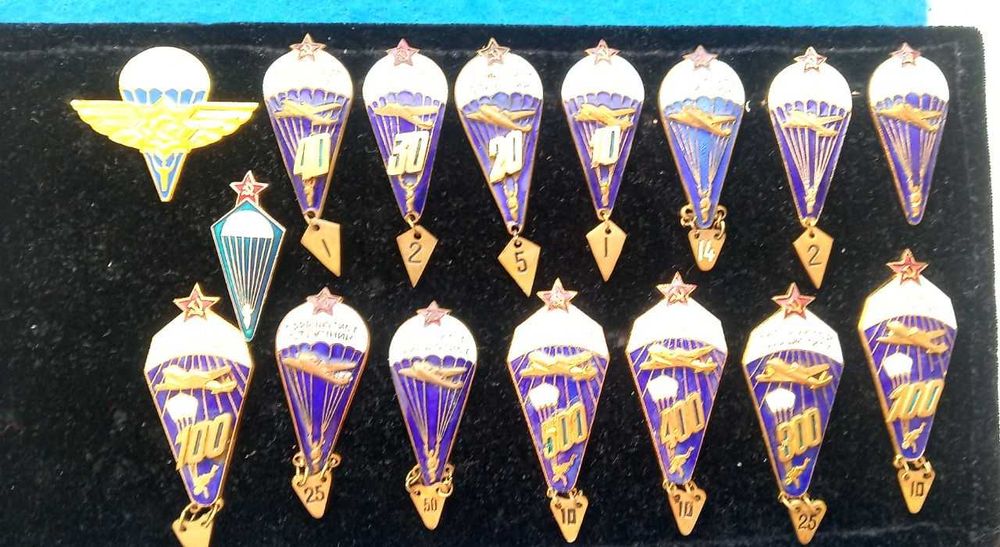 значки знаки Парашютист СССР 16 шт.