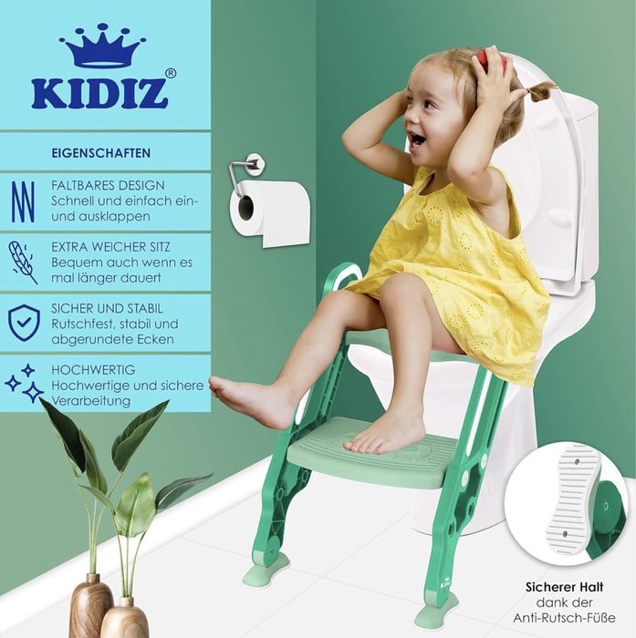 KIDIZ® Детска тоалетна седалка  със стълби и дръжки