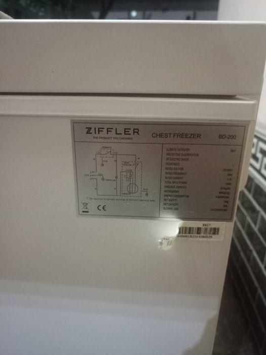 Морозильник ZIFFLER продается срочно