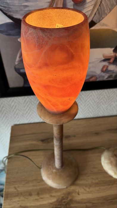 Винтидж нощни лампи от алабастър 2бр