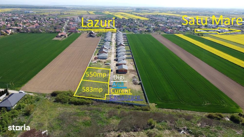 Teren intravilan 583mp in Lazuri