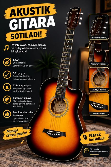 Gitara sotiladi yangi holatda
