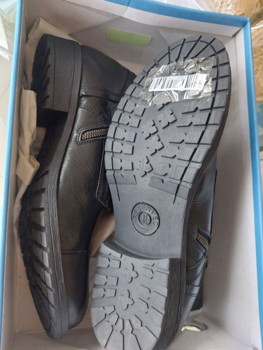 Нови мъжки черни високи боти RESERVED естествена кожа 45 номер