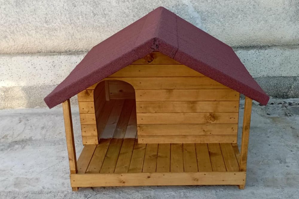 Голяма къща за кучета с веранда, за две кучета кучешка къща