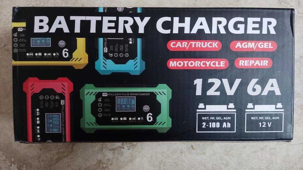 Интелигентно зарядно устройство за акомулатор 12V с LCD дисплей, 6A
