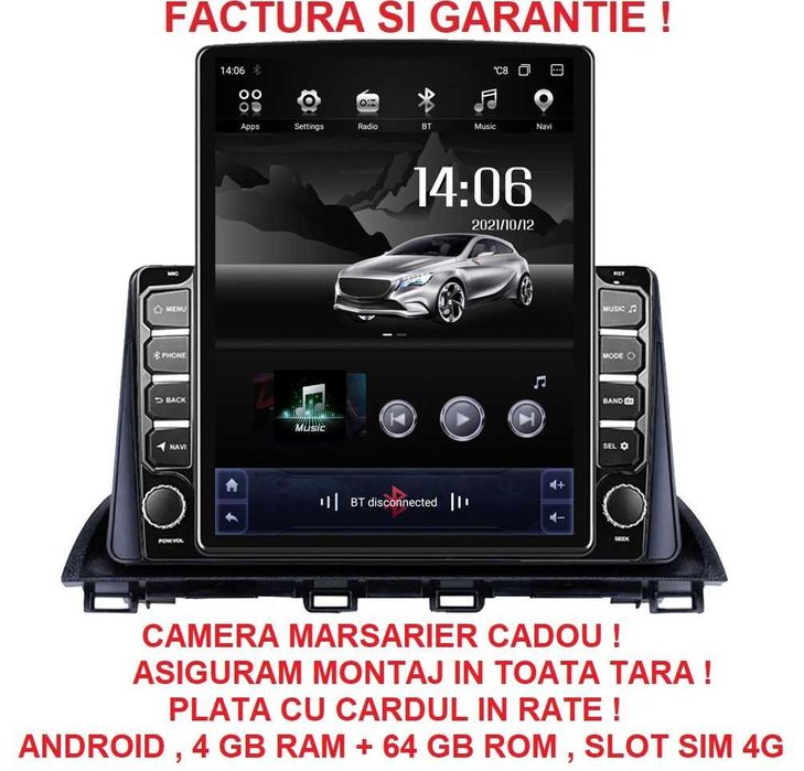 Navigatie Mazda 3 din 2013 - 2019 Ecran TESLA 9.7 inch 4GB RAM