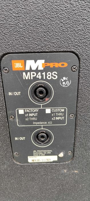 JBL MP418S Boxe Bass Subwoofer